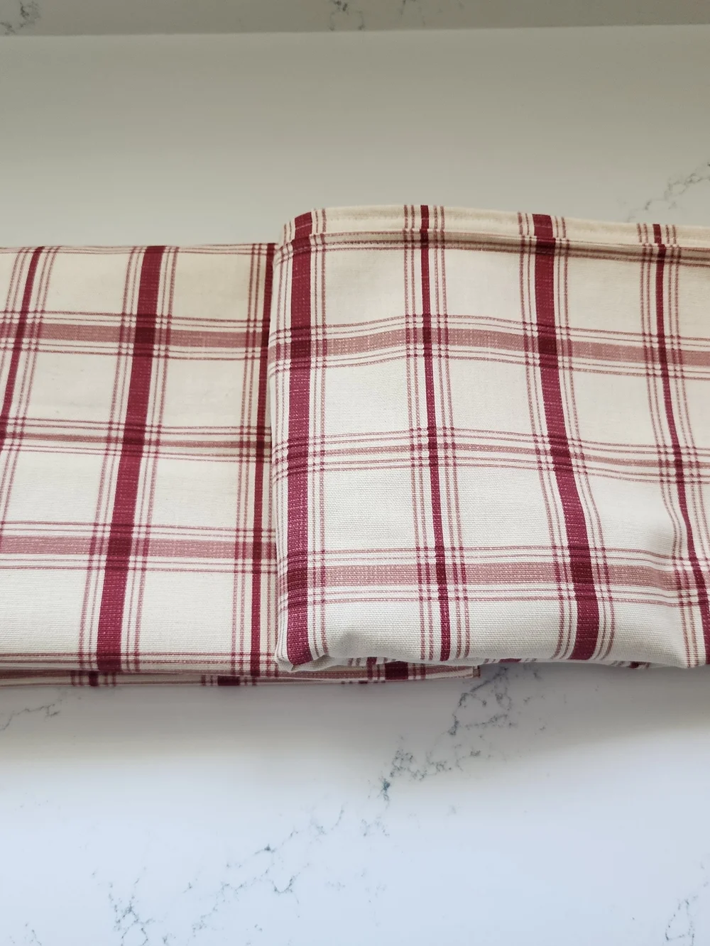 Waverly Frech Door Fabric Roll Up Shade Crimson & Cream (2 Panels)